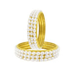 3 Line Oval Pearl Bangles