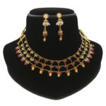 Chiselled Elegance Gold Necklace Set