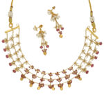 Chiselled Elegance Gold Necklace Set