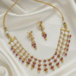 Chiselled Elegance Gold Necklace Set