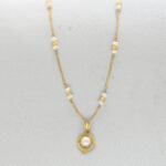 Elegant Pearl Accent Gold Pendant Necklace