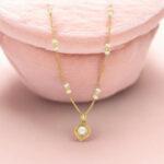 Elegant Pearl Accent Gold Pendant Necklace