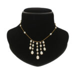 Gold Elegant Pearl Drop Cascade Necklace