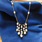 Gold Elegant Pearl Drop Cascade Necklace