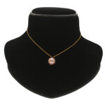 Gold Minimalist Blush Pink Pearl Pendant Necklace