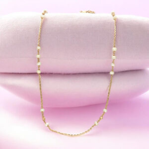 Gold Delicate Pearl Necklace