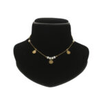 Pearl & Gold Rose Charm Necklace